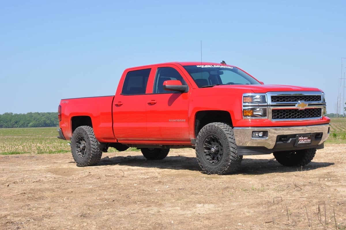 GMC Sierra 1500 Coilover Suspension Kit - Front - Rough Country - N3 Leveling Struts, 2 Inch, Loaded Strut - Silver - '07-'13